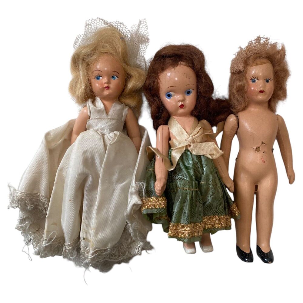 Lot of 3 Vintage 1950s Duchess/PMA Style Dolls Souvenir Travel Painted Faces